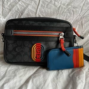 Authentic NWOT COACH men’s Camera Bag and Coin/Card Wallet Bundle